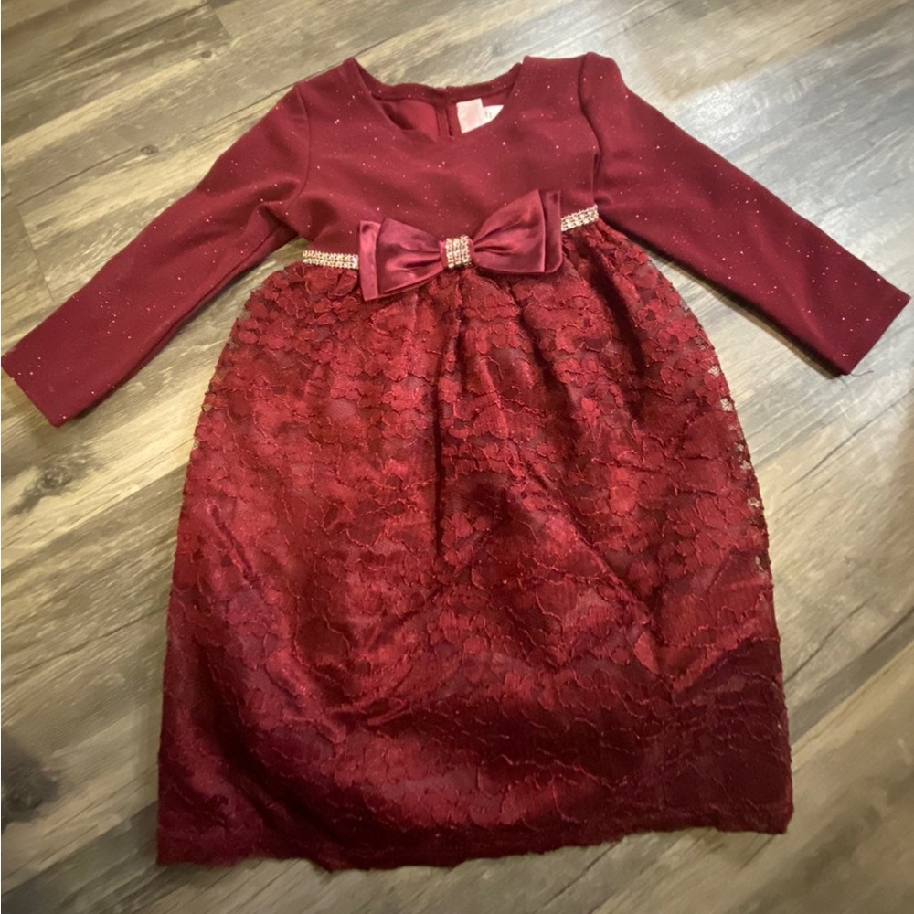 Youngland Holiday Lace Dress 24 Months